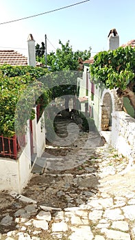 Streets of Old town Alonissos, Greece