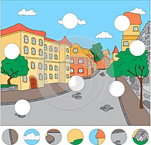 The streets of the old town. Complete the puzzle and find the mi