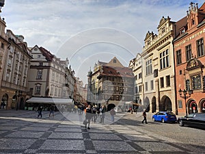 Through the streets of the old town of Prague, Czech Republic.