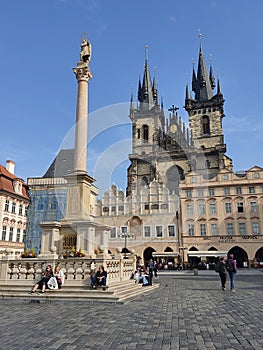 Through the streets of the old town of Prague, Czech Republic.