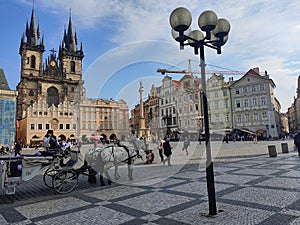 Through the streets of the old town of Prague, Czech Republic.