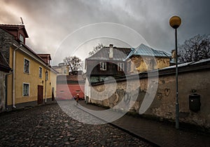 Streets of the old town of Tallinn. Estonia.