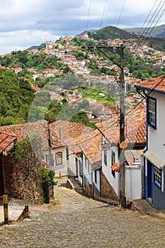 Streets of Ouro Preto, Brazil. Vertical