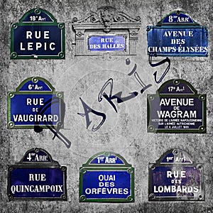 Streets of Paris signs photo