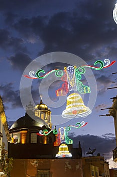 The streets of Queretaro City are decorated for the celebration of Independence Day