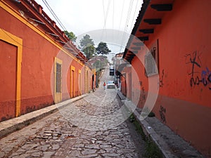 Streets of San Cristobal de las Casas, former capital city of Chiapas, Mexico