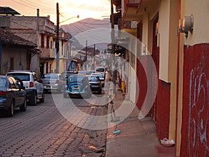 Streets of San Cristobal de las Casas, former capital city of Chiapas, Mexico