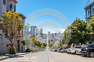 Streets with the slope in San Francisco, California, USA