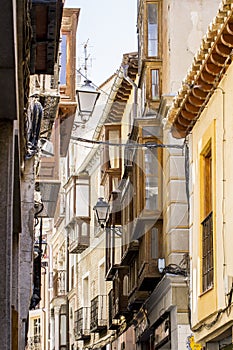 Streets and squares of the medieval city of Toledo, Spain