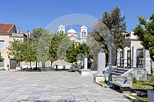 The streets of the town of Chora Cyclades, Andros Island, Greece