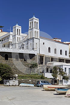 The streets of the town of Chora Cyclades, Andros Island, Greece