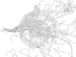 Streets of Trapani, map of the city, regional capital, Sicily, Italy