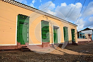 Streets of Trinidad, Cuba, with colorful colonial houses