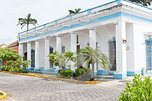 Streets with typical houses of mexican colonial town