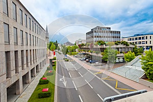 Streets of Vaduz, capital of Liechtenstein photo
