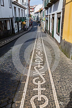 Streets and walkways of Ponta Delgada.