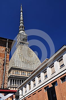 Streetscape and Mole Antonelliana, Torino, Italy.