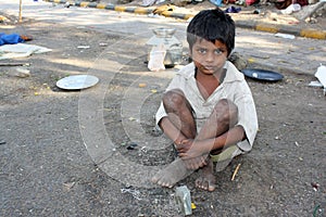 Streetside Indian Kid photo