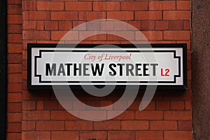 Streetsign. Mathew Street