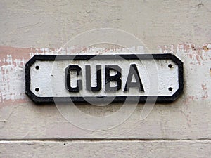 Streetsign at Old Havana in Cuba