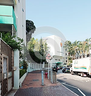Streetview of Hong Kong middle school building entrance