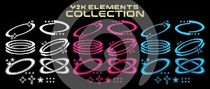 Streetwear y2k graphic assets set. Rave, acid, retro futuristic, elements for slogan, quotes, typography, poster, banner