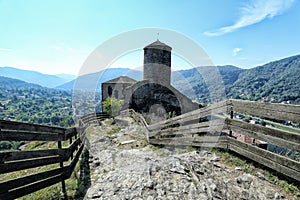 Strekov castle tower and railing