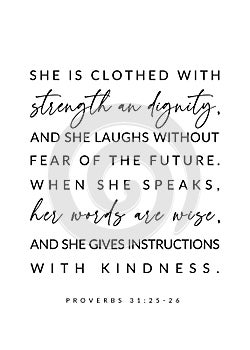 Strength and Dignity - Proverbs 31:25 - Bible Verse Wall Art
