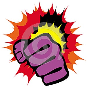 Strength fists, martial arts emblem. Vector. photo