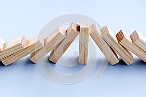 Wood Toy Block Stop Domino Effect