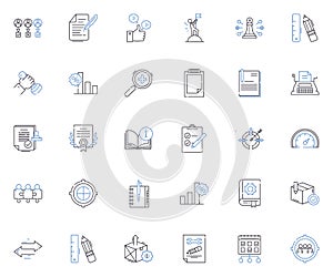 Strength line icons collection. Power, Vigor, Might, Tenacity, Endurance, Resilience, Fortitude vector and linear