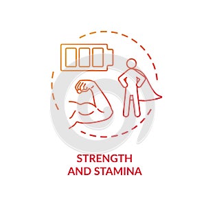 Strength and stamina red concept icon