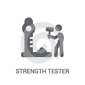 Strength tester icon. Trendy Strength tester logo concept on white background from Circus collection