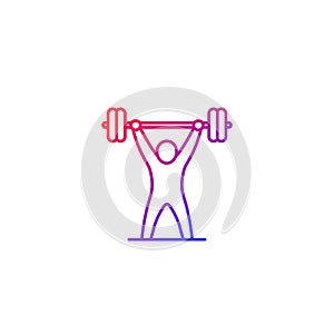Strength training icon, workout, gym, fitness