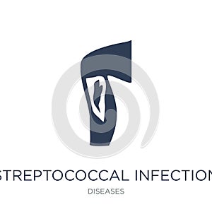 Streptococcal infection icon. Trendy flat vector Streptococcal i photo