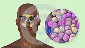 Streptococcus pneumoniae bacteria as a cause of sinusitis