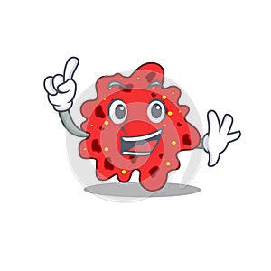 Streptococcus pneumoniae mascot character design with one finger gesture