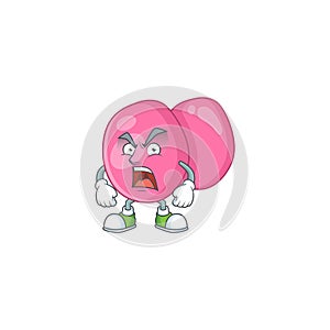 Streptococcus pyogenes cartoon character design with mad face