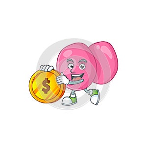 Streptococcus pyogenes rich cartoon character have big gold coin photo