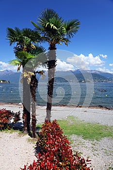 STRESA, ITALY - 11MAY, 2018 - summer scene Stresa, famous resort on the western shore of Maggiore Lake