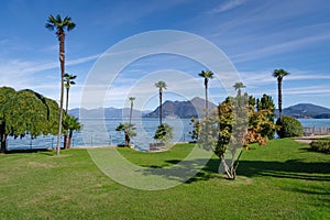 Stresa lakeside promenade, Lake Maggiore, Italy