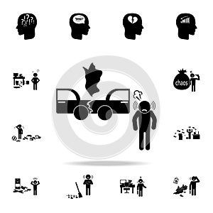 stress from an accident icon. Detailed set of chaos element icons. Premium graphic design. One of the collection icons for