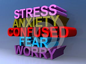 Stres úzkosť zmätený strach starosti 