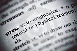 Stress definition in a dictionary