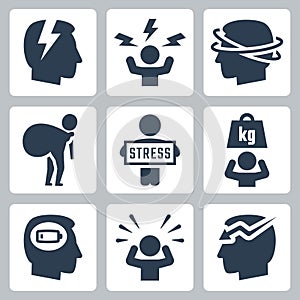 Stress and depression related icons