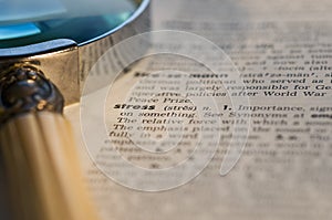 stress in dictionary