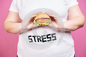 Stress, fast food, bulimia, compulsive overeating photo