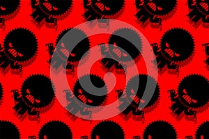 Stress Hatred face monster pattern seamless. stressful situations background. mental trauma Hater sign. Vector texture