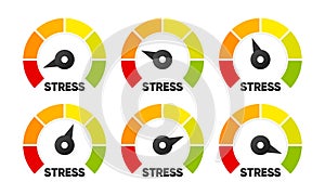 Stress level. Stress regulation, safe health. Risk for health. Vector Illustration.