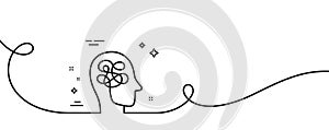 Stress line icon. Confused mind sign. Continuous line with curl. Vector